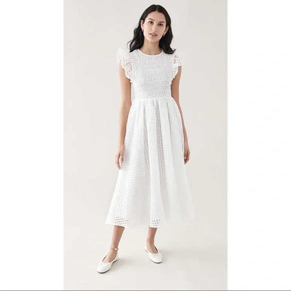 Shopbop White Gingham Dress | Color: White | Size: Xs | Marissawinburn's Closet